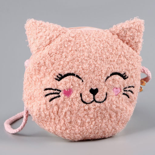 Сумка детская мягкая «Котёнок», 15×13 см, розовая