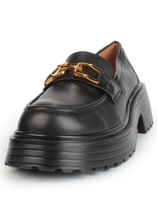 03-PDAG52-1 BLACK Лоферы женские (натуральная кожа)