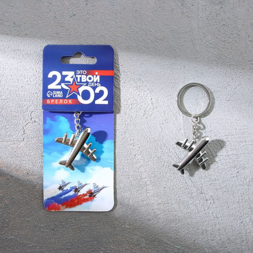 Цена за 2 шт. Брелок для ключей металлический «23 февраля», 10×4 см