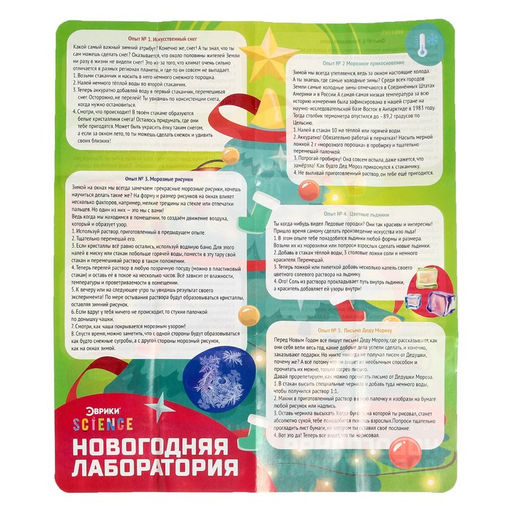 Набор для опытов «Новогодняя лаборатория», 10 опытов, 16 предметов