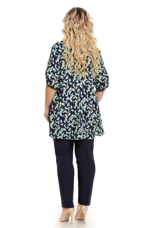 Блузка 1016 бирюзовый узор - Novita фото 6