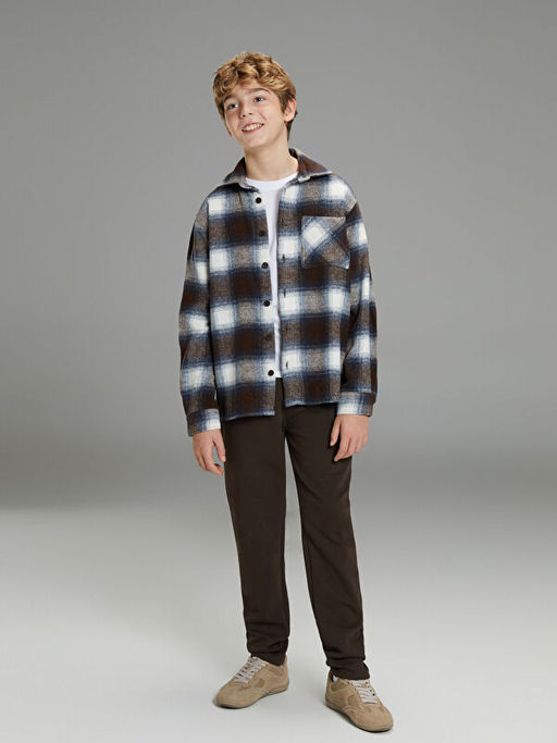 Uzun Kollu Ekose Erkek ?ocuk G?mlek