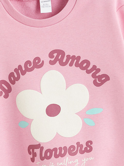 Desenli K?z ?ocuk Kal?n Sweatshirt