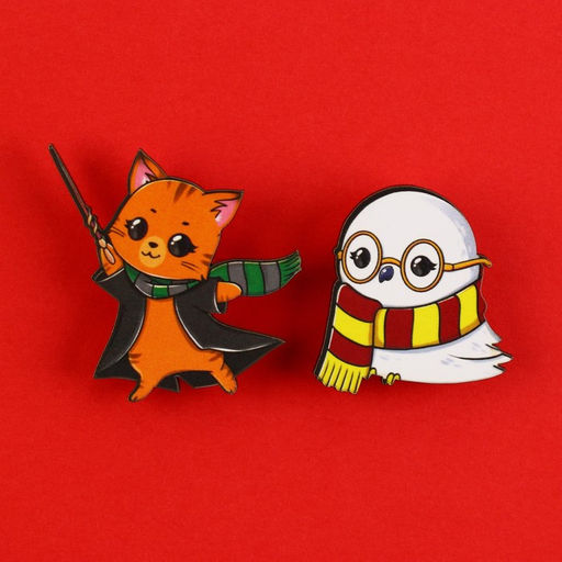 Цена за 4 шт. Значки деревянные, неразлучники Наша дружба это магия, 2 шт., 8?12 см