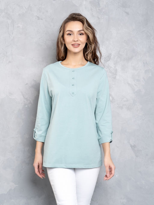 Джемпер хлопок 95%, лайкра 5%,фисташковый - Binita фото 2