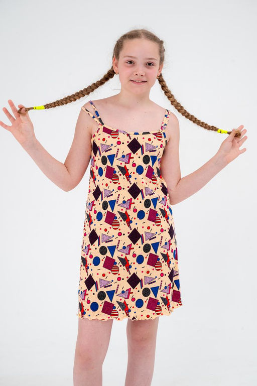 Ночная сорочка подростковая из кулирки Оливия мозайка - Амадэль фото 4