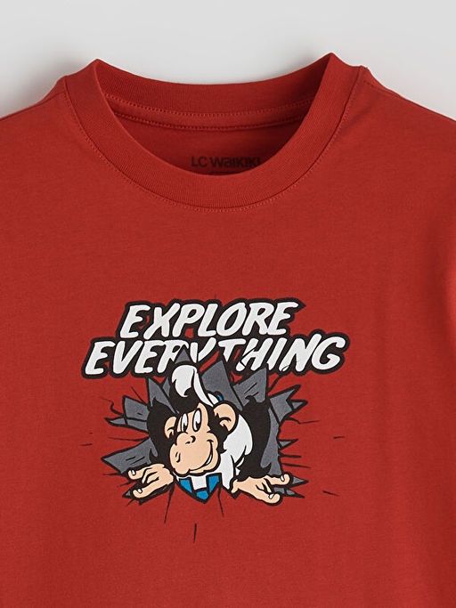 Nostaljik Maymun Bask?l? Erkek ?ocuk Ti??rt