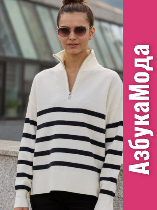 Джемпер F322-15115 white-black - Fine joyce фото 15