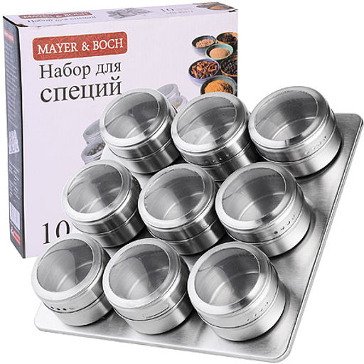 40471 Набор специй и приправ 10пр БАМБУК (24 специи внутри) MB(х20) - Mayer&boch фото 5