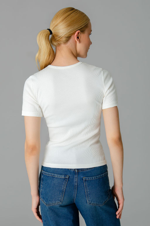 Арт.3203/6 Футболка женская 42-48 (4 шт) Цвет:молочный - Калинка фото 4