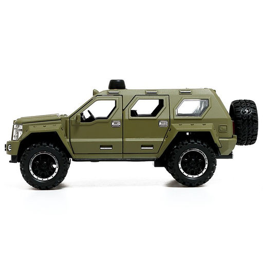 Джип металлический Армия, 1:24, открываются двери, капот, багажник, инерция, цвет зелёный - Автоград фото 2