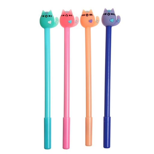 Цена за 12 шт. Ручка - прикол гелевая Calligrata Кошка, МИКС