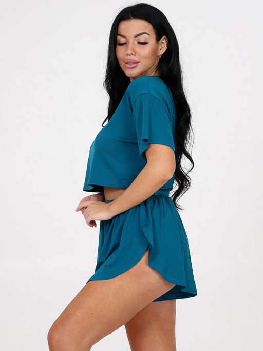 674 ПИЖАМА ЖЕНСКАЯ (шорты) (Лазурный) - А-дина фото 6