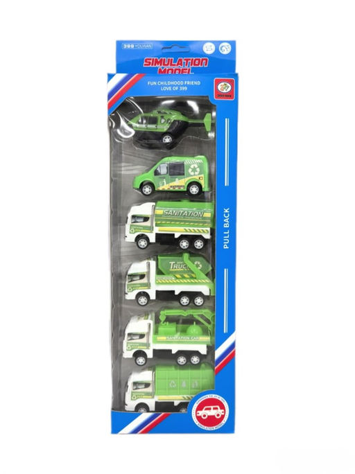 Набор "Fenming" 6шт. по 9,5см "Коммунальная техника инерц." (399-258Y) с подвижными эл-тами, в коробке