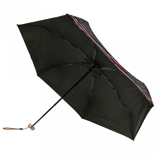 Зонт-мини механический Орнамент ткань эпонж (полиэстер) + черное УФ-покрытие, 6 лучей, д/купола 90см, 5 сложений, 17см в сложенном виде, механизм против ветра, пластмассовая ручка, цвет черный, 225гр (Китай) - Домашняя Мода фото 3