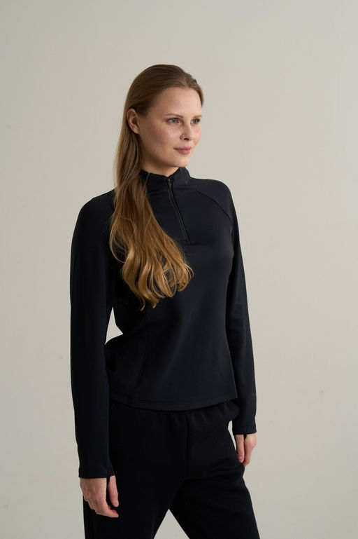 Лонгслив half-zip утепленный Черный ANTA RUNNING LS Tee  фото 3