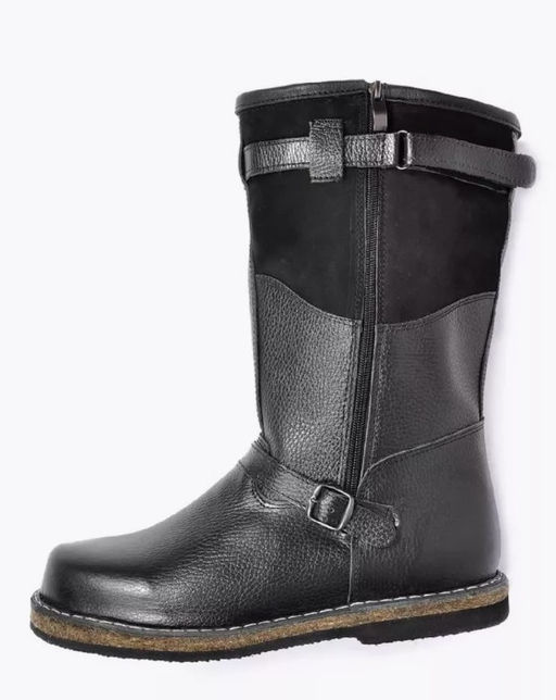 Сапоги Монголки черные с замком, войлочная подошва,