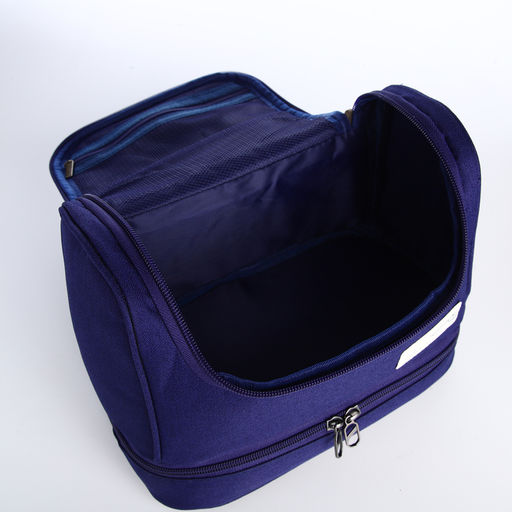 Косметичка - несессер дорожная на молнии, с ручкой, с отделами, синяя - Simaland фото 3