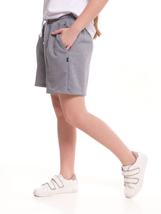 Шорты для девочки подростковые 22-4355 темно серый меланж - Mini maxi фото 4
