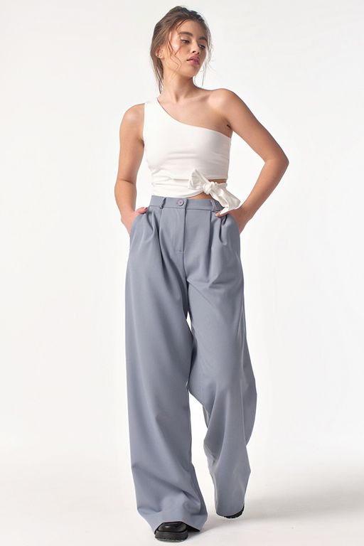 Кроп-топ трикотажный на одно плечо белый