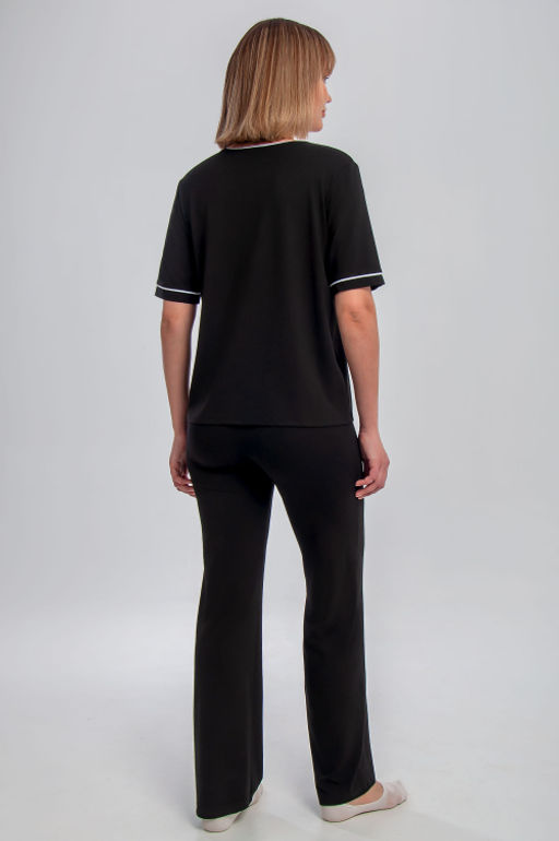 Арт. 10608 Пижама с брюками 42-50 (5 шт) Цвет:черный