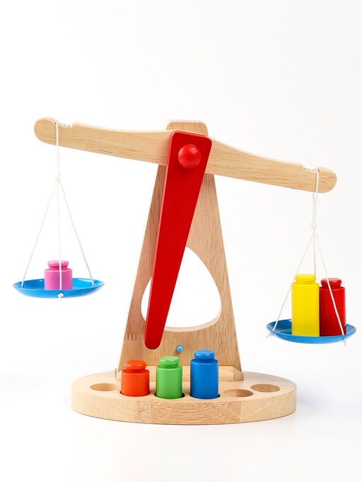 Игровой деревянный набор «Весы с гирями»