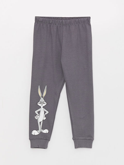 Bisiklet Yaka Uzun Kollu Looney Tunes Bask?l? Erkek Bebek Pijama Tak?m? - Waikiki фото 3