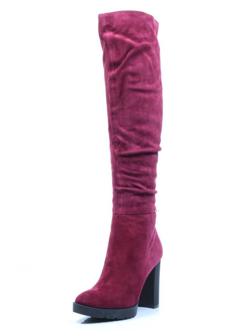 02-A163W-179X WINE Ботфорты зимние женские (натуральная замша, натуральный мех (еврозима))