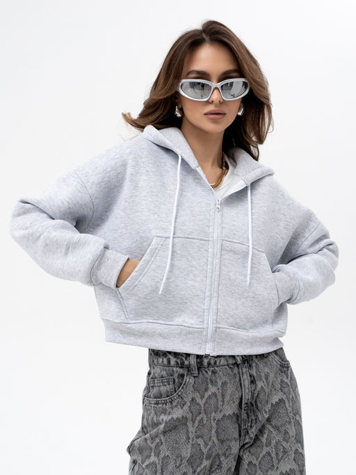 Толстовка укороченная футер 3х нитка с начесом. - Binita фото 4