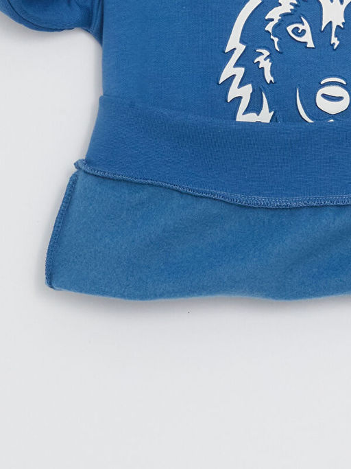 Bisiklet Yaka Bask?l? Uzun Kollu Erkek ?ocuk Sweatshirt - Waikiki фото 3