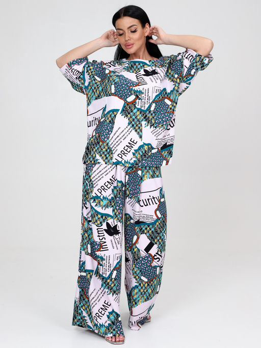 ЮЛИЯ-ЖК ЖЕНСКИЙ КОСТЮМ (Лиловый/бирюза) - А-дина фото 3