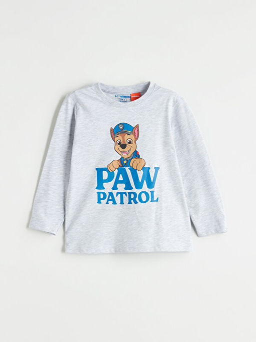 Bisiklet Yaka Paw Patrol Bask?l? Erkek ?ocuk Pijama Tak?m?