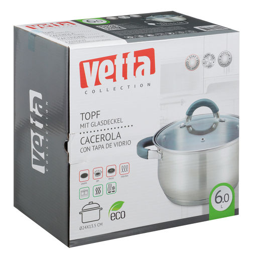 Кастрюля VETTA "Вена" 24*13,5 см 6 л с кр. индукция арт. 822-074