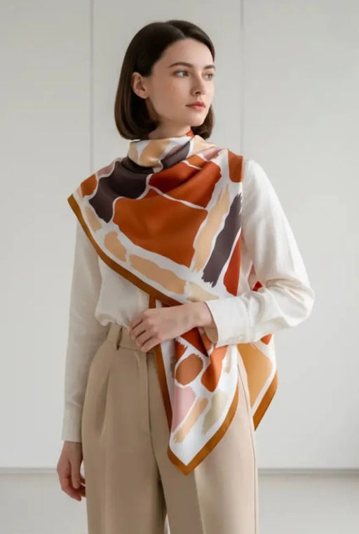 K13574 Платок (90/90см шелк) МУЛЬТИЦВЕТ_02