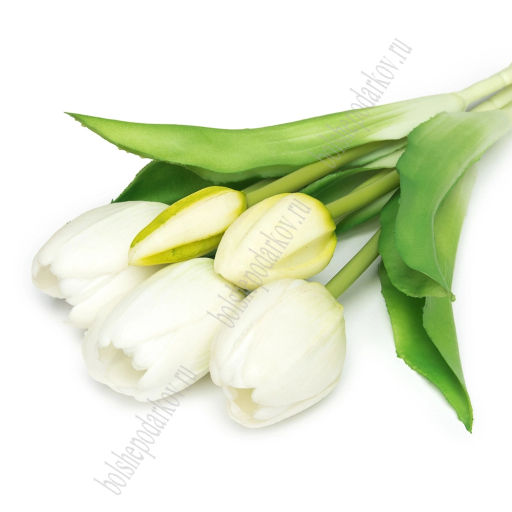 Веточка декоративная 33 см, 31 см Тюльпан (5 шт) SF-8137, белый - Больше подарков фото 5