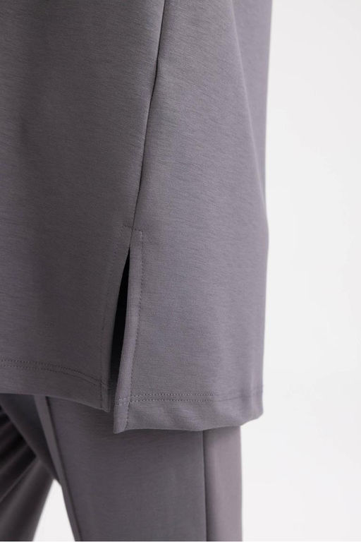 Толстовка-туника с круглым вырезом Relax Fit - Defacto фото 9
