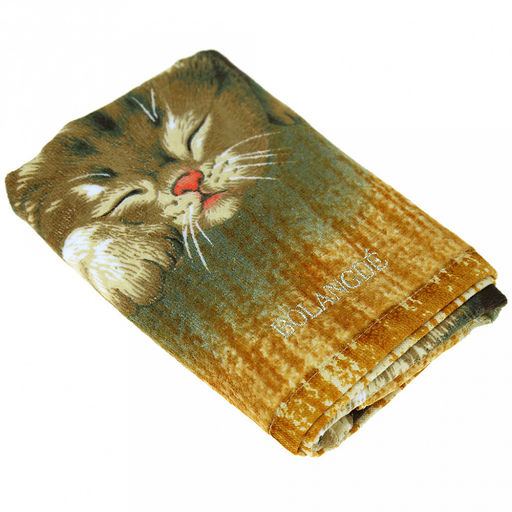 "Япония-2017" Полотенце махровое 34х78см, плотность 300гр/м2, 100% хлопок, "Котята", оранжевый, Bolangde (Китай)