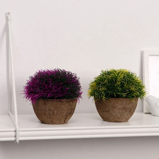 Искусственный цветок в горшке Травка, 13?11 см, МИКС