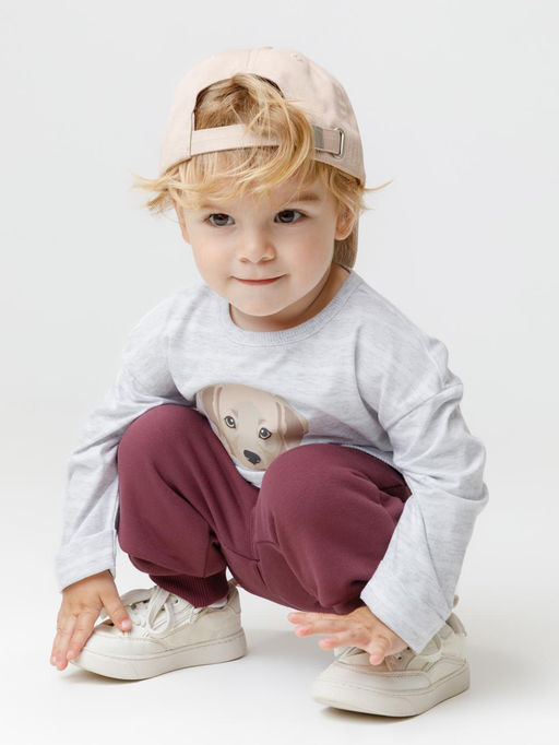 КР 302908/св.серый меланж,полоска к630 лонгслив (футболка дл.рукав) д/мал яс