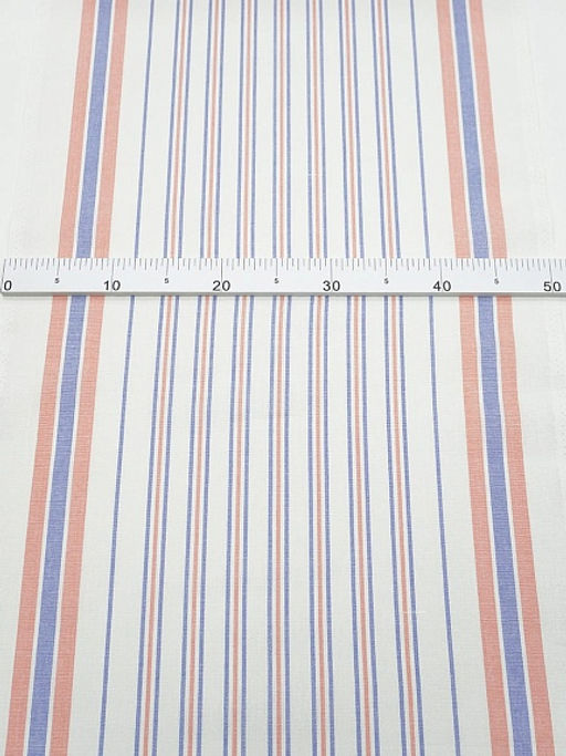 Холст полотенечный Узкая полоска цв.лососевый/синий, ш.0.5м, лен-30%, хл-70%, 140гр/м.кв - Купава фото 2