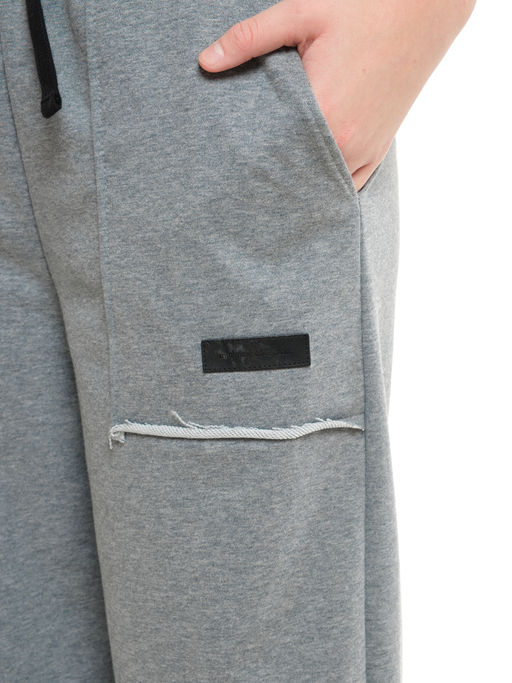 Брюки для девочки с карманами 22-0066 темно-серый меланж - Mini maxi фото 7