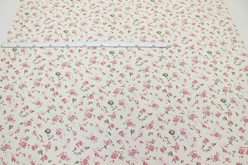 Штапель Пастельные розы на молочном, ш.1.45м, вискоза-100%, 100гр/м.кв - Купава фото 7