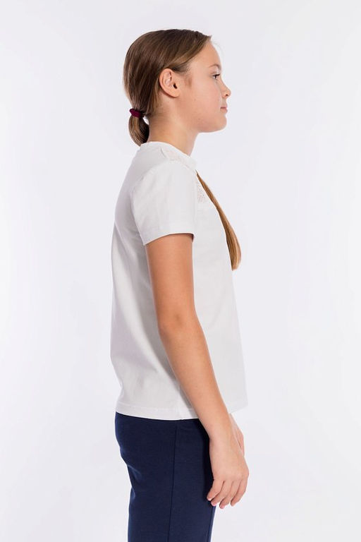 Джемпер с коротким рукавом М21887б Белый - Елена фото 3