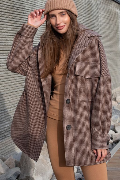 Пальто-рубашка укороченное - Fly фото 7