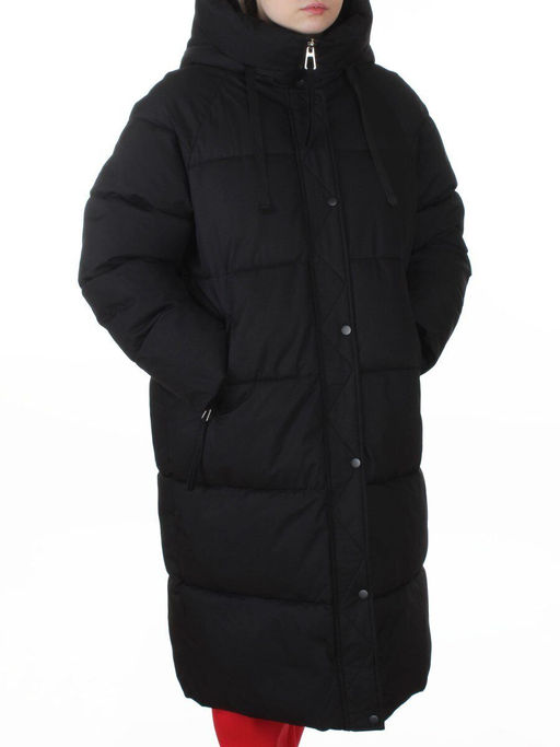 24-802 BLACK Пальто зимнее женское (200 гр. холлофайбер)