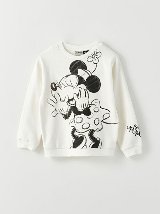 Bisiklet Yaka Minnie Mouse Bask?l? Uzun Kollu K?z ?ocuk Sweatshirt ve Tayt - Waikiki фото 2