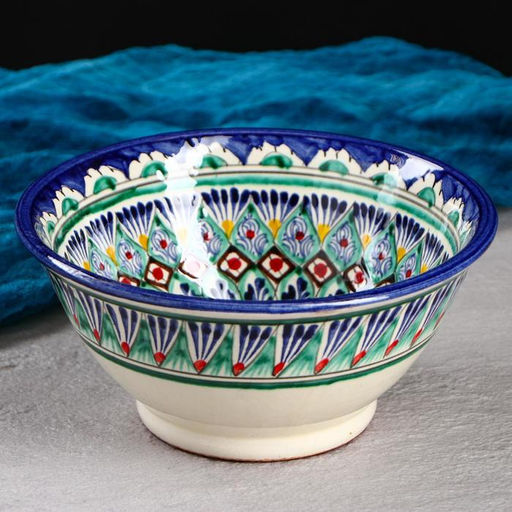 Коса Риштанская Керамика Узоры, 18 см, большая, микс - Шафран фото 4