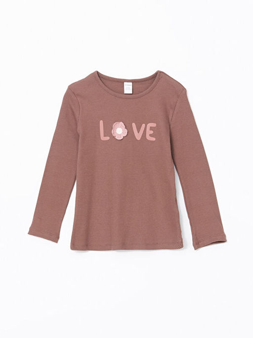 Bisiklet Yaka Uzun Kollu K?z ?ocuk Ti??rt