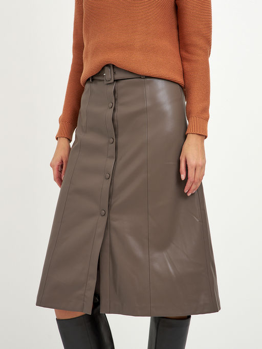 юбка из эко-кожи на пуговицах - Glenfield фото 4