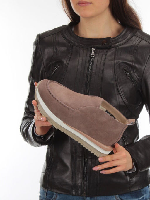 01-5576-5 BROWN Ботинки демисезонные женские (натуральная замша, байка) - No name фото 2